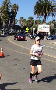 Marla on pace at 21 miles at Cliff Bar Mountain 2 Ocean Marathon
