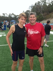 Lukas Verzbicas (L) with Jim Ryun, two sub-four high school milers