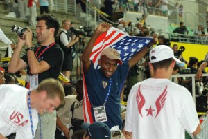 Abdi leading the cheers in Osaka 2007