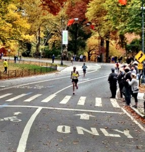 South Africa's Lusapho April and Tsegay Kebede closing fast