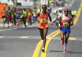 Meb and Josephat Boit pull free after 8 miles