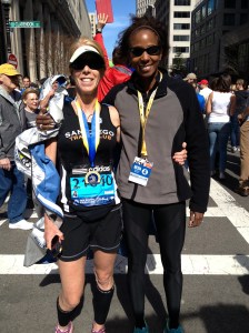 Boston Marathoner Marla Nelson with Coach Toya