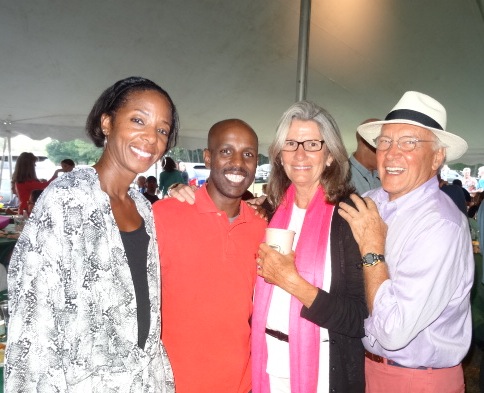Toya with Hawi Keflezighi and brother Meb's host family Bill & Deena DeSena at Lobster Bake