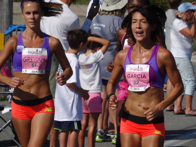 Falmouth Milers Heidi Gregson, Stephanie Garcia & Kimarra McDonald feel the draft as Sambu flies by