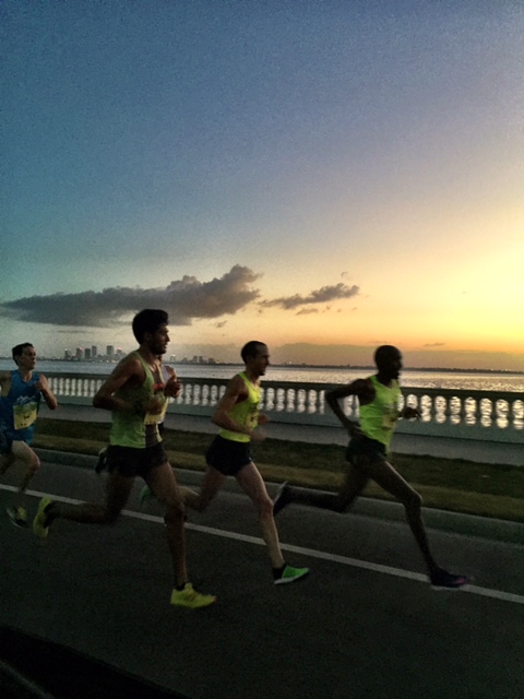 Abdi puts in the boot at 8 miles. Ritz, Cabada and Gotcher (hidden behind Cabada) answer. Burrell in dangerous waters