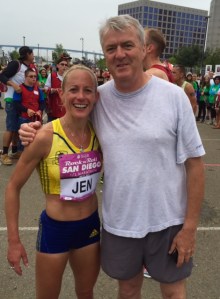 USATF Masters champion Jen Rhines with long-time manager Ray Flynn