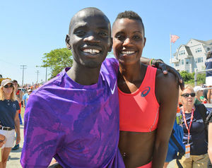 Falmouth champs 2015: Stephen Sambu, Diane Nukuri