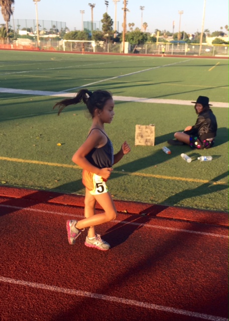 6 year-old Sayetzi Campos hits her walking stride like a pro.
