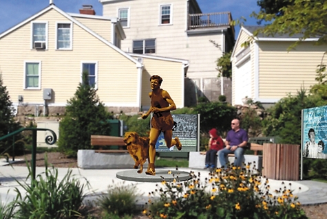 Kelley statue in Mystic