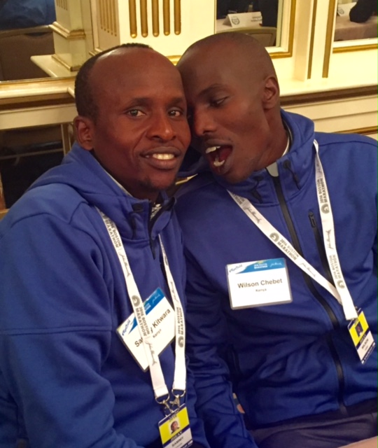 Good friends Sammy Kitwara (left) and Wilson Chebet