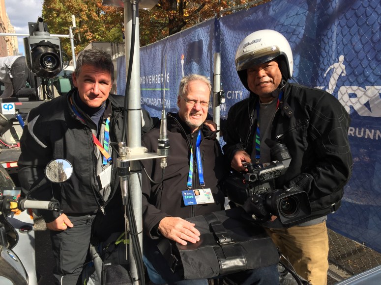 My moto partners for the day: driver par excellence Sean Ricci, and longtime friend and cameraman Dale Wong