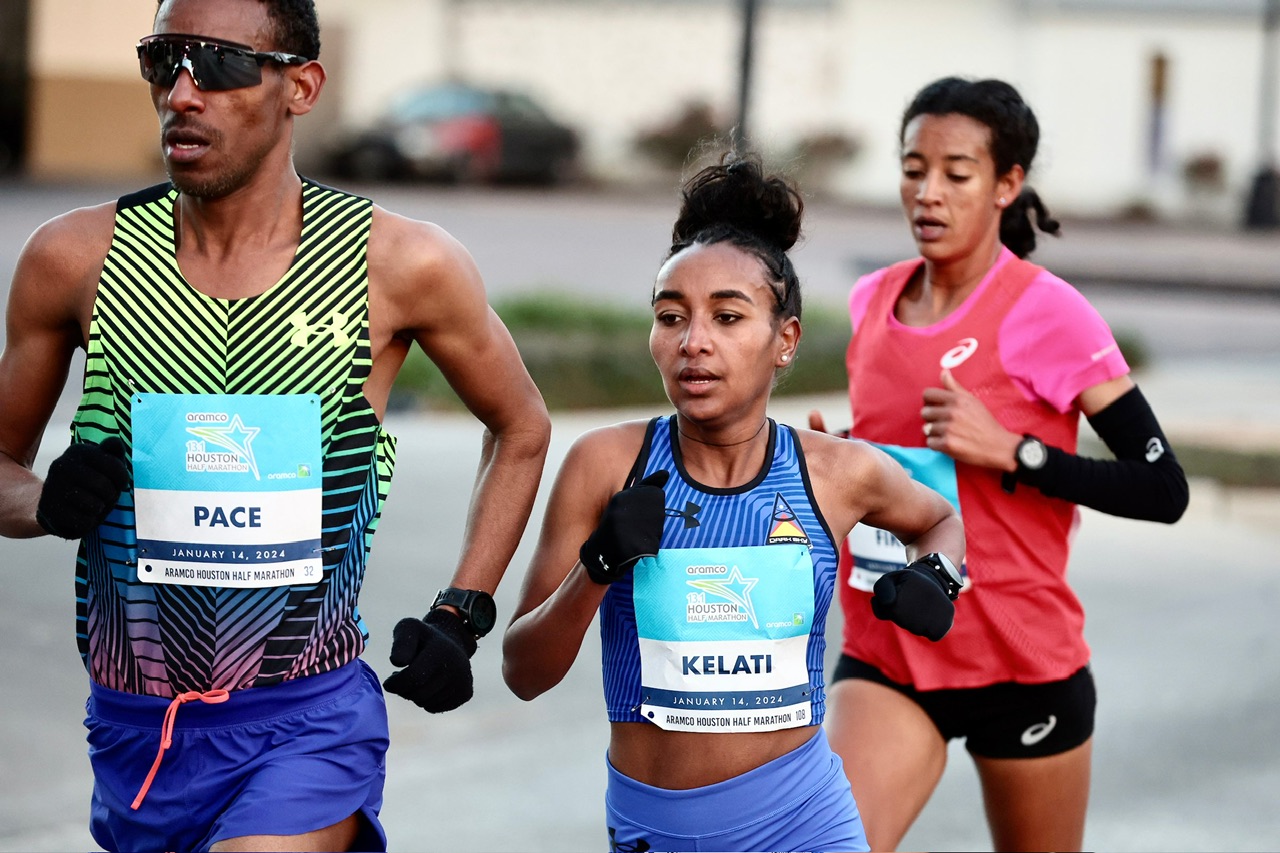 Weini Kelati on her way to AR in Houston (photo by Kevin Morris)